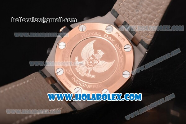 Audemars Piguet Royal Oak Offshore "Pride of Indonesia" Limited Edition Chrono Swiss Valjoux 7750 Automatic Titanium Case with Black Dial and Rose Gold Arabic Numeral Markers (JF) - Click Image to Close